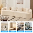 thumbnail image 6 of ZAFLY 113”w Oversized Sofa, Deep Seat Cloud Couch with 4 Cushions, Modern Curved Couch for Living Room, No Assembly Required - Beige, 6 of 10