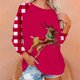 thumbnail image 3 of Gibobby Chaqueta Athletic Mujer holgado a la moda Sudadera deportiva con estampado navideño colorido para mujer, manga larga, cuello Rojoondo, sudadera con capucha (Rojo, S), 3 of 5