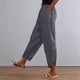 thumbnail image 1 of TaTaai Women Solid High Waist Breathable Cotton Linen Pants Casual Pockets Ladies Weekend Outdoor Vacation Wear Lightweight No Fading Soft Stylish Trousers Gift, 1 of 9