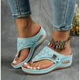 thumbnail image 5 of Orthopedic Wedge Sandals for Women 2025 Dressy Summer Comfortable Arch Support Casual Slip on Flats Flip Flops for Women Ladies Beach Outdoor Slides Slippers Shoes, 5 of 11