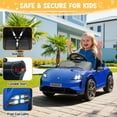 thumbnail image 6 of UBesGoo 12V Kids Ride On Car Licensed Porsche Taycan, Power Wheels Electric Car with RC, Headlights, Music - Blue, 6 of 9