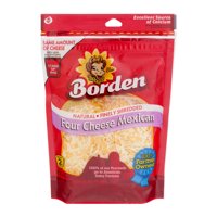 Borden Natural Finely Shredded Four Cheese Mexican, 8 oz