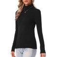 thumbnail image 4 of INSPIRE CHIC Turtleneck Sweater for Women's Long Sleeve Basic Casual Knit Slim Pullover Tops XS Black, 4 of 6