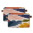 thumbnail image 2 of Autumn Oak Leaves Multicolor Square Storage Bins with Handles Collapsible Containing Box 1 Pack, 2 of 9