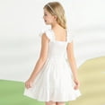thumbnail image 4 of mgoYE Flower Girl Dress Girls Summer Dresses Tween Short Sleeve Formal Flower Girl Dress Teen Sundress(White,9-10 Years), 4 of 4