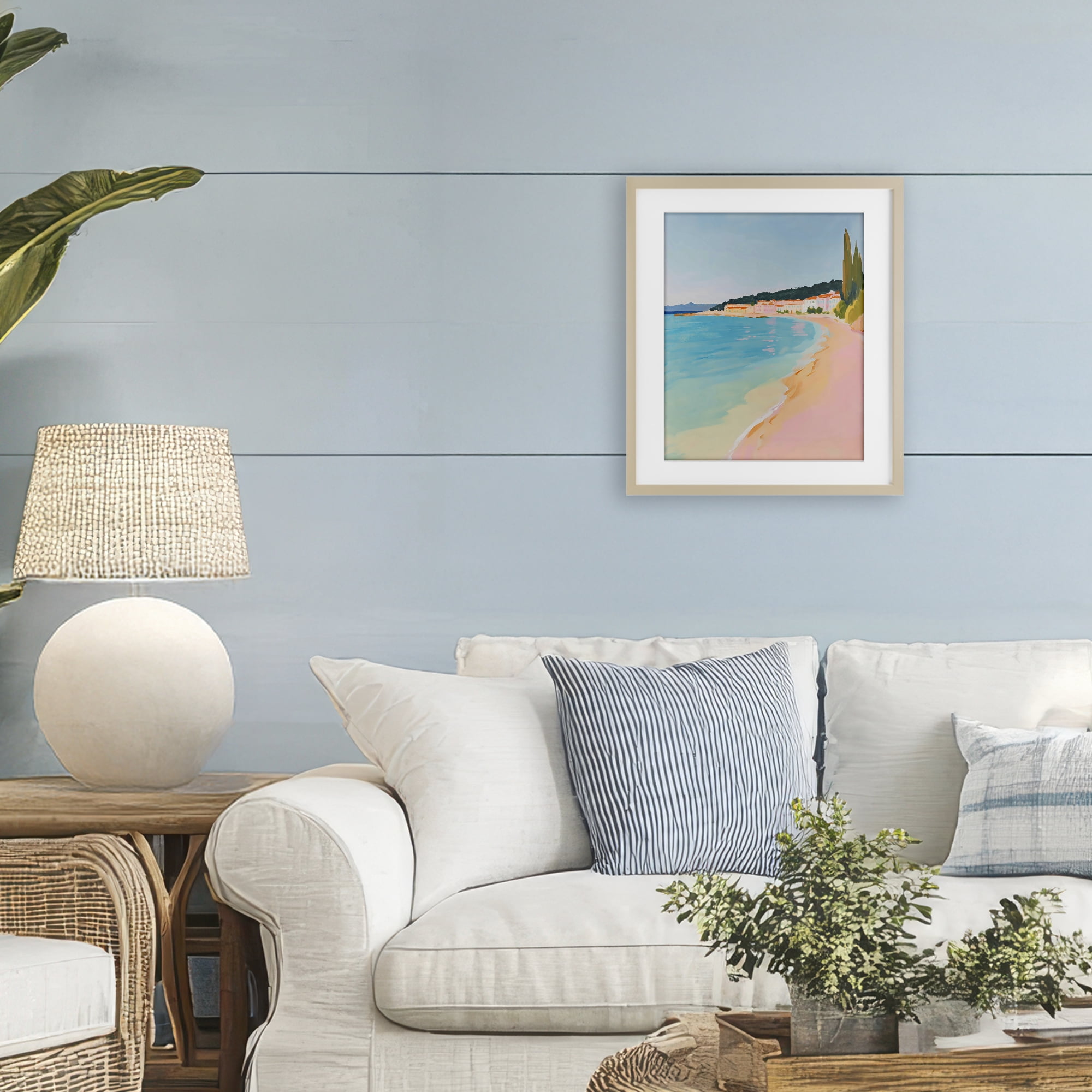 Stupell Industries Abstract Village By The Sea Birch Framed Print Under Glass, design by The Prints Vibe