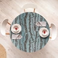 thumbnail image 4 of Ambesonne Woodland Pattern Fitted Round Tablecloth, Sketchy Branches, 40"- 44" Diameter, Cadet Blue Green Brown, 4 of 5