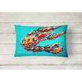 thumbnail image 2 of Carolines Treasures MW1161PW1216 Lucy the Crawfish in blue   Canvas Fabric Decorative Pillow  12H x16W multicolor, 2 of 3