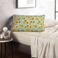 thumbnail image 6 of Gukieu White Polka Dot Sunflower Print Plush Pillow Cover, Hidden Zipper Pillow Protector without Pillow Core, Suitable for Bedroom, Office, Car Decoration-14"x20", 6 of 6