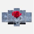 thumbnail image 2 of Rose Rouge à l'Intérieur du Livre - Grande Impression sur Toile d'Art Floral, 2 of 3