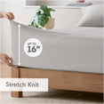 thumbnail image 6 of JERFIT King Size Jersey Knit Sheet Set - 4PC All Season Bed Sheets, Super Soft & Stretchable, Deep Pocket Fitted, Machine Washable, Grey, 6 of 10