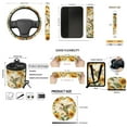 thumbnail image 7 of Jeiento Sunflower Hummingbird 15 Pcs Car Seat Cover Set+Collapsible Garbage Bin+Steering Wheel Cover+Rearview Mirror Cover+Air Vent Storage Holder+Keychain+Coasters for Truck Sedan SUV, 7 of 7