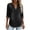Black-03, variant on Women's Casual Chambray V Neck Tunic Shirt, Rolled 3/4 Sleeve Side Slit Denim Blouse Work & Daily Wear