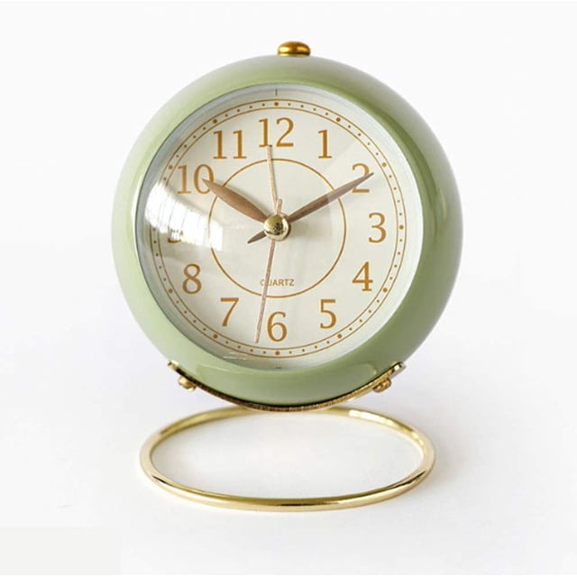 Slarm Clock, Small Quiet Table Clock Classic Retro Alarm Clock With No Ticking, Night Light, Noiseless, Hd Glass For Interior Decoration / Living Room / Kitchen / Bedroom