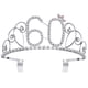 thumbnail image 1 of Tiara de cumpleaños número 60 con cristales y diamantes de imitación, corona de reina, diadema con peines para el pelo, ideal para decorar la fiesta del 60 cumpleaños de la madre o la abuela., 1 of 4