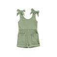 thumbnail image 1 of Bagilaanoe Toddler Baby Girl Short Jumpsuit Solid Color Sleeveless Bodysuit 6M 12M 18M 24M 3T 4T Kids Ribbed One Piece Romper, 1 of 9