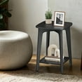 thumbnail image 3 of LEDREM Mid-Century 2 Tiers Accent Table, Square Side Table with Storage Shelf, 198lb Capacity, Sturdy End Table for Apartment, Dorm, Home Office,Black, 3 of 6