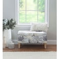 thumbnail image 5 of Linon Stephanie Leaf Print Wood Upholstered Storage Ottoman in Gray, 5 of 9