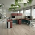 thumbnail image 2 of Office in an Hour 2 Person Cubicle Desk Set in Hansen Cherry - Engineered Wood, 2 of 7