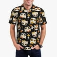 thumbnail image 3 of Balery Flower Fox Printed Men’s Short Sleeve Polo Shirt, Midweight Men's Shirt,Golf Polo shirts -, 3 of 9