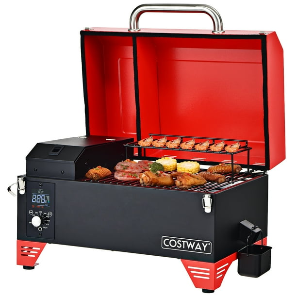 Costway Portable Tabletop Pellet Grill Outdoor Smoker BBQ w