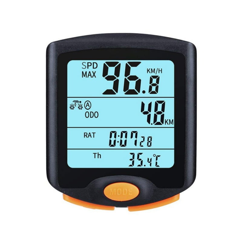 Vosarea Bike Speedometer Odometer Wireless Waterproof Multi-Functions Cycle Bike Computer with LCD Display Black 