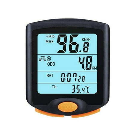 Bicycle Speedometer and Odometer Wireless Waterproof Cycle Bike Computer with LCD Display &
