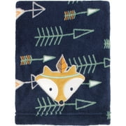 Little Love Aztec Navy Appliqued Blanket, Fox, Infant Boy, Polyester Plush