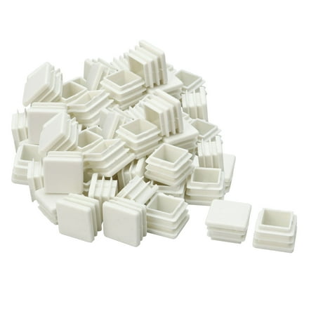Rifled Tube - 20x 20mm Plastic Square Tube Inserts Ribbed Pipe Tubing End Cover Caps, for 0.67