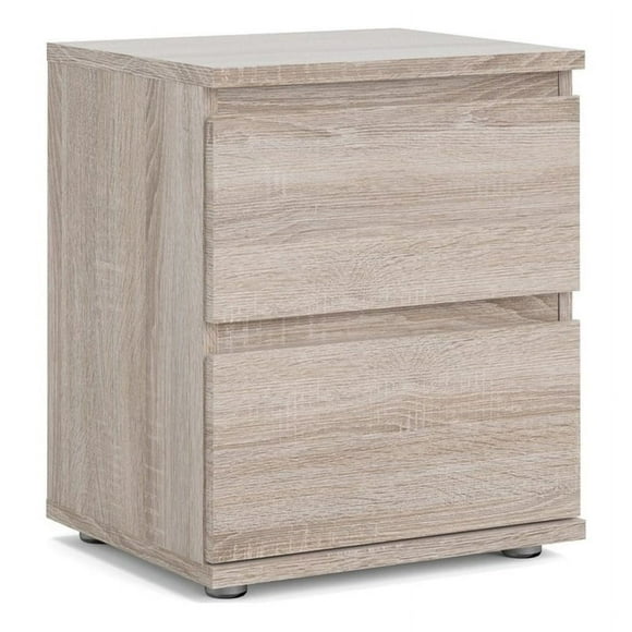 Tvilum Aurora Table de Nuit en Bois à 2 Tiroirs, Fini Truffe