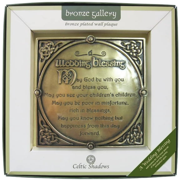 Irish Wedding Blessing Bronze Plated Decorative Wall Hanging Plate Height 15cm Width 15.5cm by Royal Tara