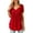 Wine Red, variant on ZOELNIC Women's Henley V-Neck Short Sleeve Casual Blouse Pleated Button Tunic Shirt Top