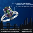 thumbnail image 2 of Gem Stone King 900 Platinum Green Mystic Quartz Solitaire Engagement Ring for Women | 3.60 Cttw | Oval 11X9MM | Gemstone Birthstone | Size 9, 2 of 6