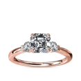 thumbnail image 1 of 0.70 Carat Excellent Asscher Shape Genuine Diamond Latest Design Three Stone Engagement Ring for Ladies Solid 18K Rose Gold Size 7.5, 1 of 8
