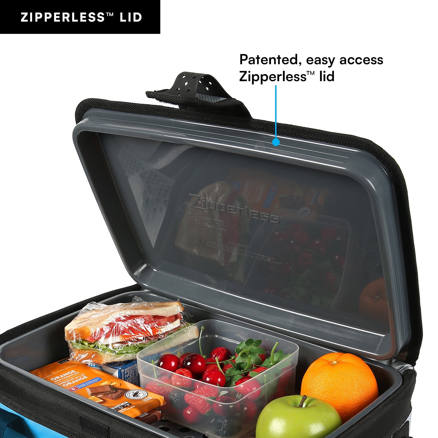 Titan by Arctic Zone 38-Can 25-Quart Iceless Zipperless Soft Cooler with Ice Blanket, Bright Blue