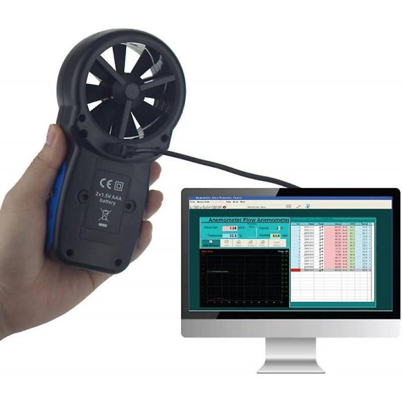 Handheld Bluetooth Digital Anemometer - Measure Wind Speed, Temperature, and Wind Chill