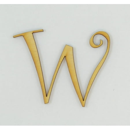 - 1 Pc, 6 Inch X 1/4 Inch Thick Wood Letters W In The Curlz Font Great For Craft Project & Different Decor