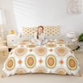 thumbnail image 2 of jejeloiu Earthy Mandala Duvet Cover King For Men Women,Boho Print King Bedding,Orange Green White,Light Gray Reversible,3 Pieces,1 Duvet Cover and 2 Pillowcases, 2 of 6