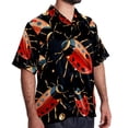 thumbnail image 2 of Seven Starred Ladybird Men's Short Sleeve Printed Button Down Beach, Casual, Poplin Shirts for Summer Vacation, 2 of 6
