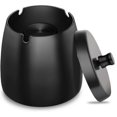 thumbnail image 1 of Stainless Steel Ashtray With Lid Heavy Storm Wind Non-slip Base For Outdoors And Indoors Black For Cigarette Remains And Ashes In Garden Bar Office, 1 of 5