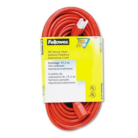 

Fellowes Indoor/Outdoor Heavy-Duty 3-Prong Plug Extension Cord 50 ft 13 A Orange