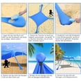 thumbnail image 3 of Beach Tent Canopy 10'x10' Beach Tents Sun Shelter 6-8 Person Beach Canopy Tent Sun Shade Easy Setup Pop Up Beach Shade Canopy Portable Beach Tent UPF 50+ Waterproof, Blue, 3 of 7