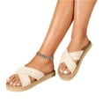 thumbnail image 3 of Willtoo Womens Flat Sandals Casual Boho Slip On Slide Sandal Square Open Toe Slides Shoes Summer Beach Comfortable Mules Flats Sandal 2026, 3 of 7