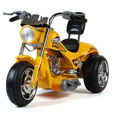 Mini Motos 12V Red Hawk Motorcycle, Yellow