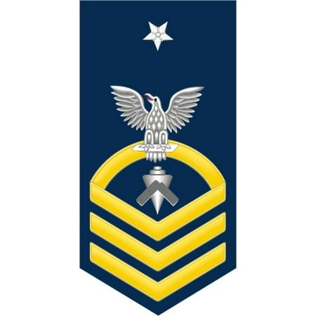 3.8 Inch Navy Senior Chief Gold E-8 Builder BU Decal