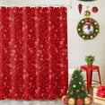 thumbnail image 5 of Christmas Flowers Shower Curtains for Bathroom, Winter Floral Plant Deep Red Linen Waterproof Fabric Shower Curtain for Bathroom Bathtub Decoration, Machine Washable, 72"x84", 5 of 9