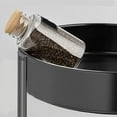 thumbnail image 6 of Large Plus Rotating Spice Rack Organizer Lazy Susan for Turntable Cabinet Kitchen 2 Tiered Spinning Storage Rack Shelf Black Metal, 6 of 6
