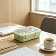 thumbnail image 4 of Plastic Bento Box,Rectangular Buckle Airtight Leakproof Portable Divided Lunch Container | Office Meal Prep Container | Refrigerator Food Storage | Perfect for Outdoor Travel & Picnic,Green, 4 of 7