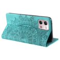 thumbnail image 5 of SaniMore for Motorola Moto G Play 2024 Case, PU Leather Embosed Mandala Flower Wallet Protective Phone Cover Card Slots Pocket Purse Women Men Kickstand Vintage Shockproof Anti-fall Shell, Green, 5 of 9