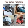 thumbnail image 4 of 50 Pcs Triangle Sanding Pads 60 Grit 3-1/2 Inches Hook and Loop Triangle Sandpaper 6 Holes Oscillating Multitool Sanding Pads Detail Sander Sandpaper for Wood Metal Stone Polishing, 4 of 7